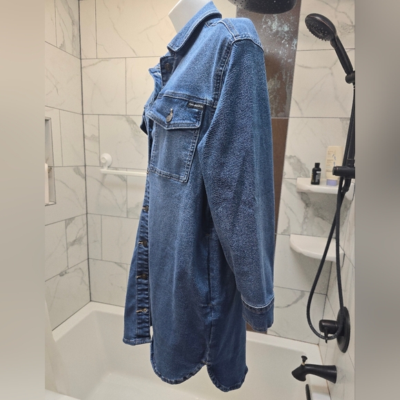 CK JEANS CALVIN KLEIN DENIM SHIRT DRESS M - Picture 4 of 12